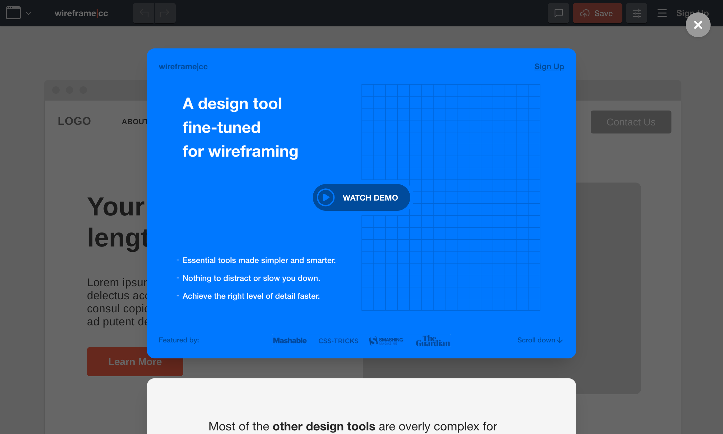 Wireframe.cc | The go-to wireframing tool.